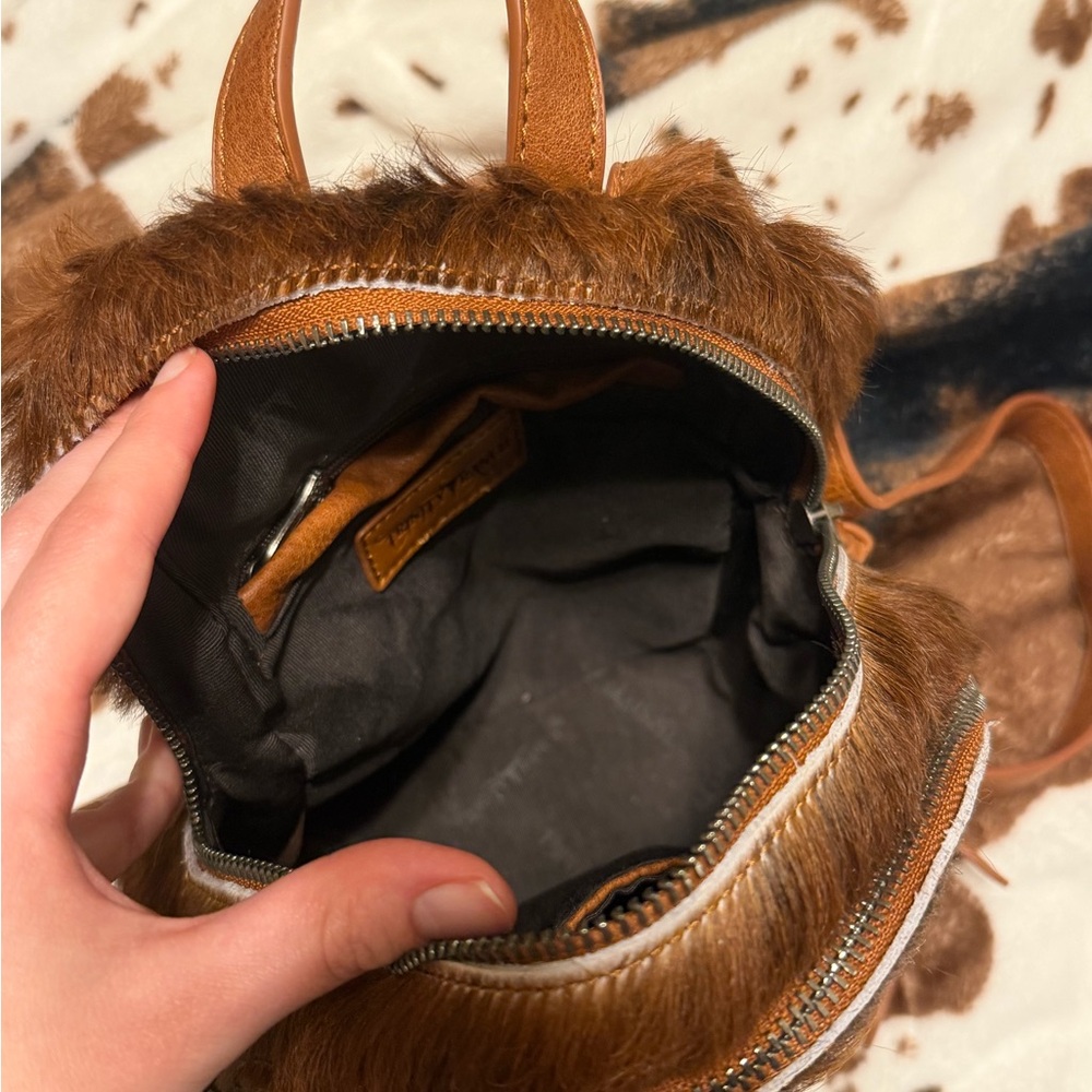 Trinity Ranch Mini Brown Cowhide Backpack - image 4